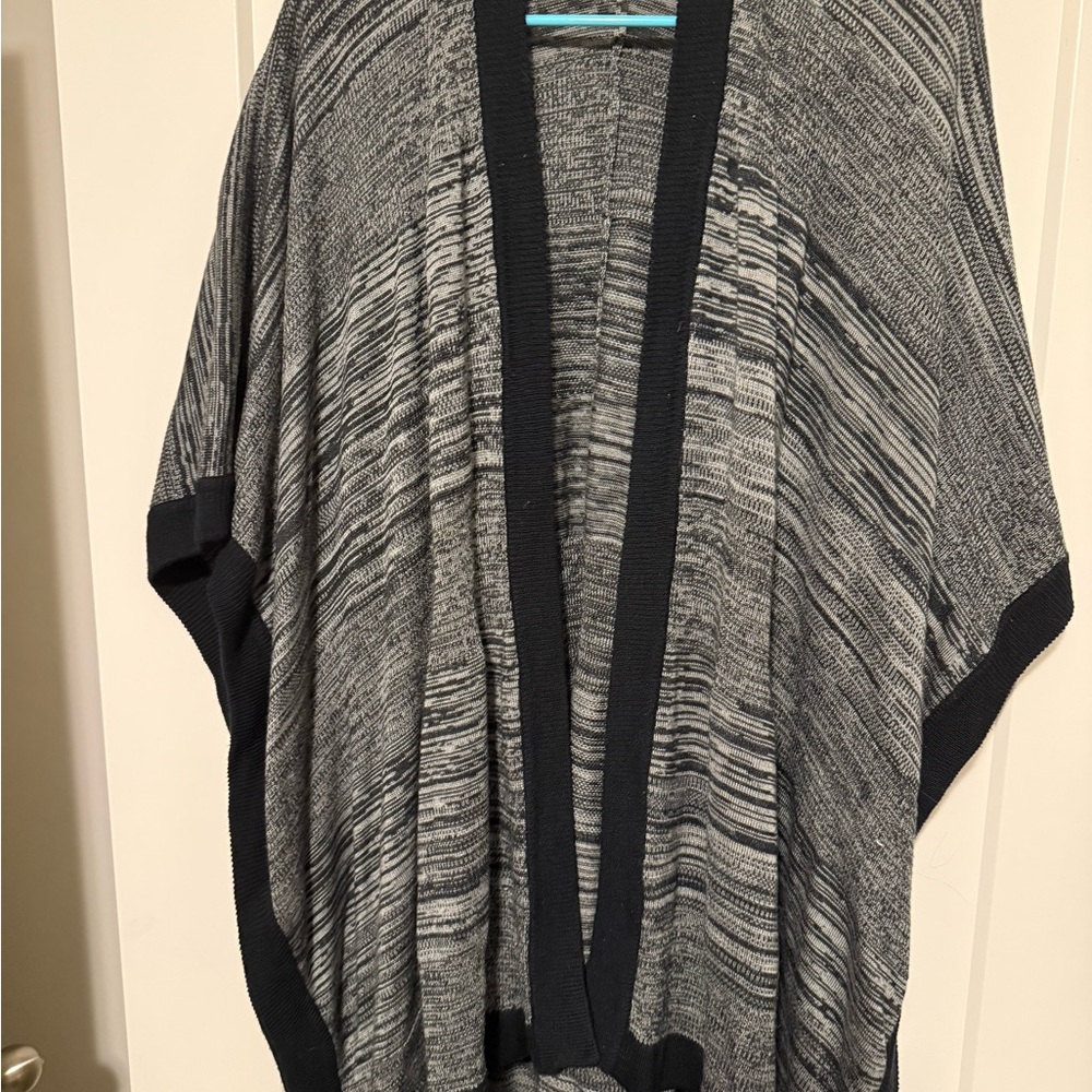 Charming Charlie Black and Gray Striped Cardigan